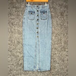 Daya By Zendaya Mid Indigo Denim Maxi Skirt Blue Size Medium NWT